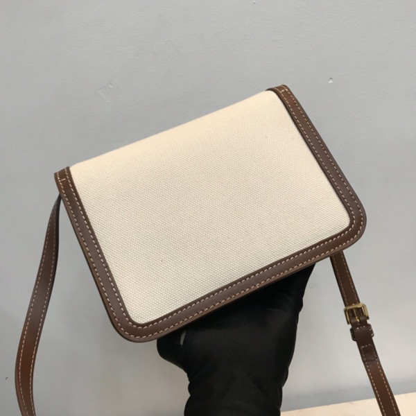 B**rry two-tone canvas and leather tb bag