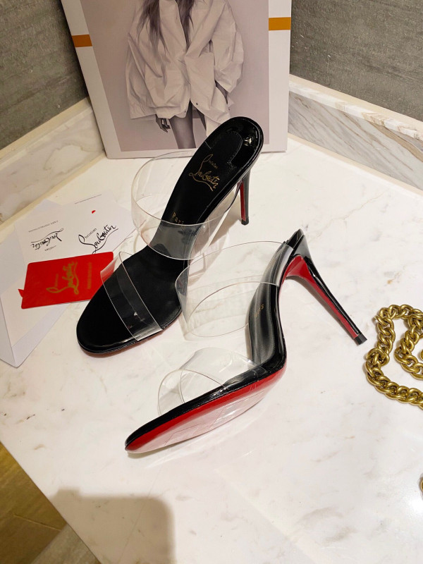 Ch**an louboutin just nothing illusion red sole sandals