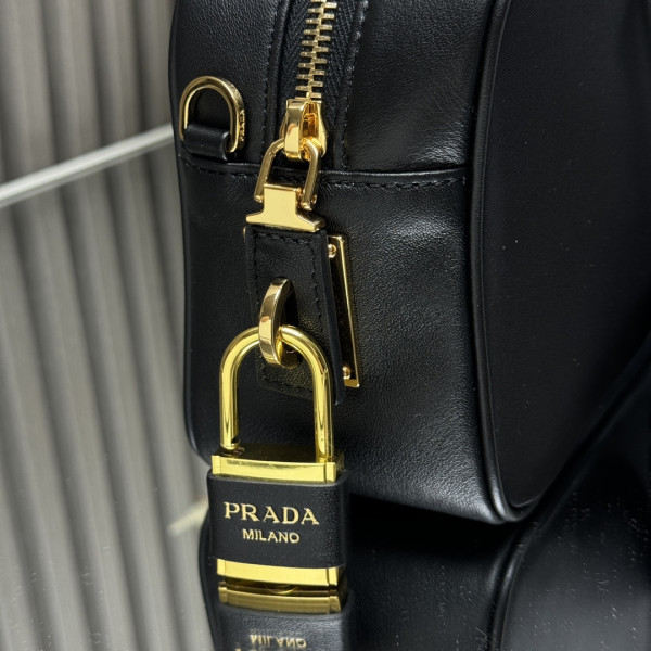 Pra*a re-nylon small top-handle bag with padlock