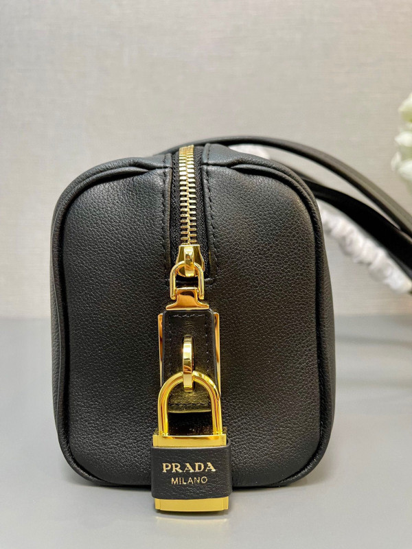 Pra*a re-nylon medium top-handle bag with padlock